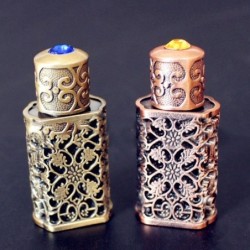 Retro-Parfümflasche aus Metall - mit Kristall - arabischer Stil - 3ml