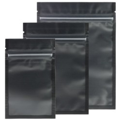 Wiederverschließbare Plastiktüten - matt-schwarz / klar - 10 * 15 cm - 100 Stück