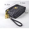 Kleine clutch - drievoudige ritssluiting - polsbandje - stippenpatroonTassen