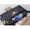 Kleine clutch - drievoudige ritssluiting - polsbandje - stippenpatroonTassen