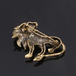 Antiek zilver/gouden leeuw - brocheBroches