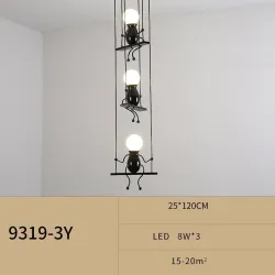 Moderne plafondlamp - zittende ijzeren poppenPlafondverlichting