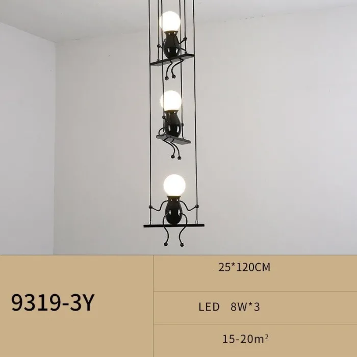 Moderne plafondlamp - zittende ijzeren poppenPlafondverlichting