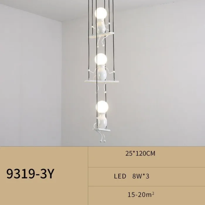 Moderne plafondlamp - zittende ijzeren poppenPlafondverlichting