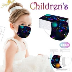 Beschermend gezichts-/mondmasker - wegwerp - 3-laags - kleurrijke sterren bedrukt - voor kinderen - 50 stuksMondmaskers