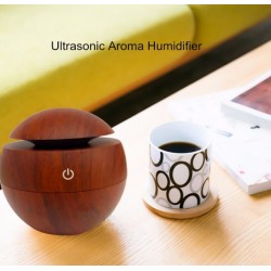 Ultraschall-Luftbefeuchter – Diffusor für ätherische Öle – LED – USB – Holzmaserung – 130 ml