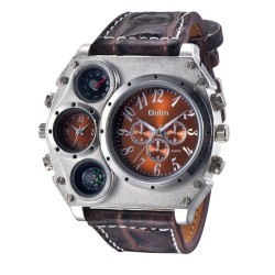 OULM 1349 - sports large watch - compass - leather strapWatches