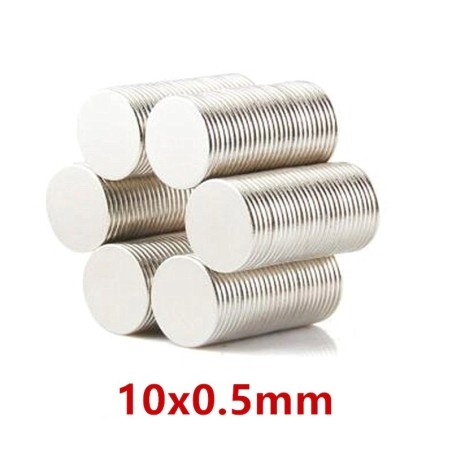 N52 - Neodym-Magnet - starke Scheibe - 10 mm * 0,5 mm - 100 Stück