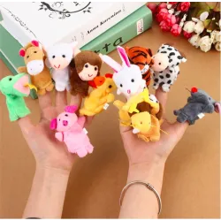 Vingerpoppetjes - dierenvorm - pluche kinderpoppen - 10 stuksBaby & Kinderen