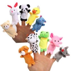 Vingerpoppetjes - dierenvorm - pluche kinderpoppen - 10 stuksBaby & Kinderen