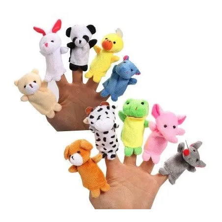 Vingerpoppetjes - dierenvorm - pluche kinderpoppen - 10 stuksBaby & Kinderen
