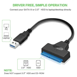 USB 3.0 naar SATA 22-pins kabel - 2,5 inch SSDHarde schijven