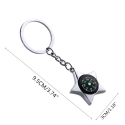 Mini pocket compass - with keychainKeyrings