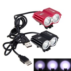 Doppelte Fahrradlampe vorne - wasserdicht - USB - 8000LM - 2 X T6 LED