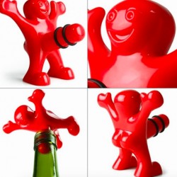 Flaschenverschluss - Stopper - lustiger roter Mann