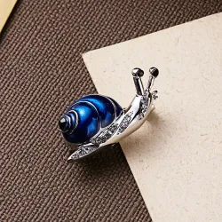 Blauwe kristallen slak - brocheBroches