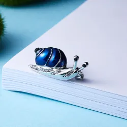 Blauwe kristallen slak - brocheBroches