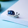 Blauwe kristallen slak - brocheBroches