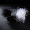 White / black peacock - brooch - feathers - pearlsBrooches