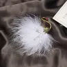 White / black peacock - brooch - feathers - pearlsBrooches