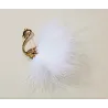 White / black peacock - brooch - feathers - pearlsBrooches