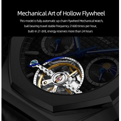 CHENXI - tourbillon mechanisch horloge - lichtgevend - waterdicht - lederen bandHorloges