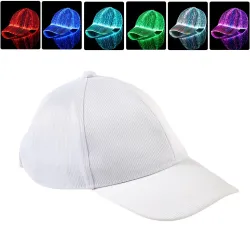 Baseballcap - glasvezel - LED - USB - witPetten & Hoeden