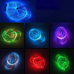 Baseballcap - glasvezel - 7 kleuren LED - USB - zwartPetten & Hoeden