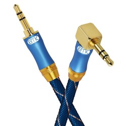 35-mm-Klinken-AUX-Audiokabel – Stecker auf Stecker – 90 Grad – rechter Winkel