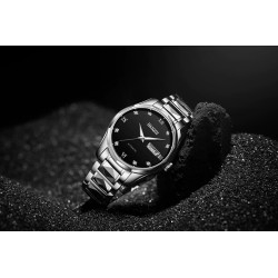 HAIQIN - mechanical automatic watch - stainless steel - silver / blackWatches