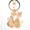 Double crystal cats - keychainKeyrings