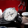 LOBINNI - luxury Quartz watch - moon phase - waterproof - leather strap - black / whiteWatches