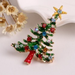 Kerstboom - met ster/kristallen - brocheBroches