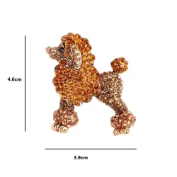 Crystal poodle dog - broochBrooches