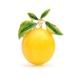 Yellow enamel lemon - broochBroches