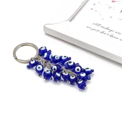 Lucky eye - blauwe kralen sleutelhangerSleutelhangers