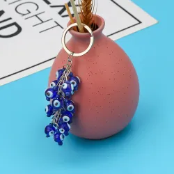 Lucky eye - blauwe kralen sleutelhangerSleutelhangers