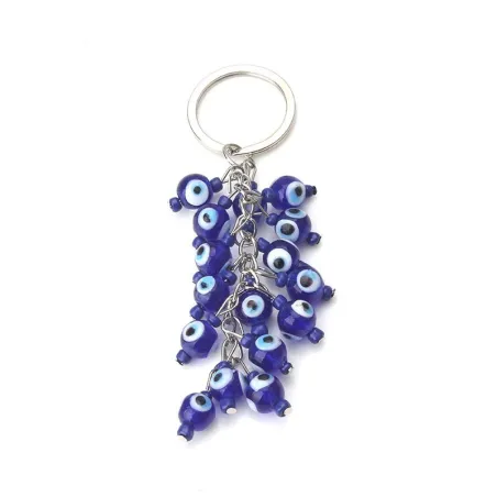 Lucky eye - blauwe kralen sleutelhangerSleutelhangers