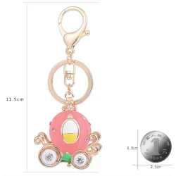 Crystal pumpkin carriage - keychainKeyrings