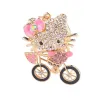 Crystal kitten op een fiets - sleutelhangerSleutelhangers