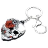 Halloween schedel met rozen - sleutelhanger van acrylSleutelhangers