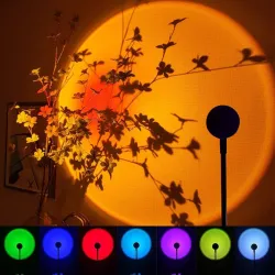 LED sunset lamp - regenbooglicht projector - draaibaar - USBVerlichting