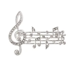 Kristallen muzieknoten brocheBroches