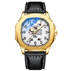 CHENXI - automatisch mechanisch quartz horloge - waterdicht - skeleton design - goud/witHorloges