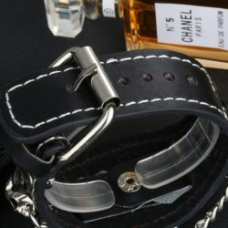 Sports Quartz watch - skull / chain - punk / gothic style - leather strapWatches