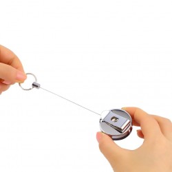 Einziehbarer Stahldraht - elastische Kette - Schlüsselanhänger aus Edelstahl