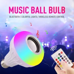 Slimme RGB/LED lamp - dimbaar - met Bluetooth speaker - afstandsbediening - E27 - 12WBluetooth Luidsprekers