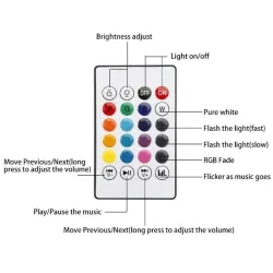 Slimme RGB/LED lamp - dimbaar - met Bluetooth speaker - afstandsbediening - E27 - 12WBluetooth Luidsprekers
