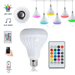 Slimme RGB/LED lamp - dimbaar - met Bluetooth speaker - afstandsbediening - E27 - 12WBluetooth Luidsprekers