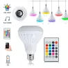 Slimme RGB/LED lamp - dimbaar - met Bluetooth speaker - afstandsbediening - E27 - 12WBluetooth Luidsprekers